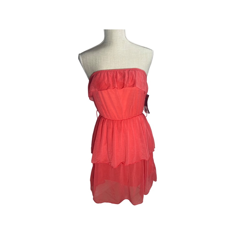 Layered beach cover-up in peach